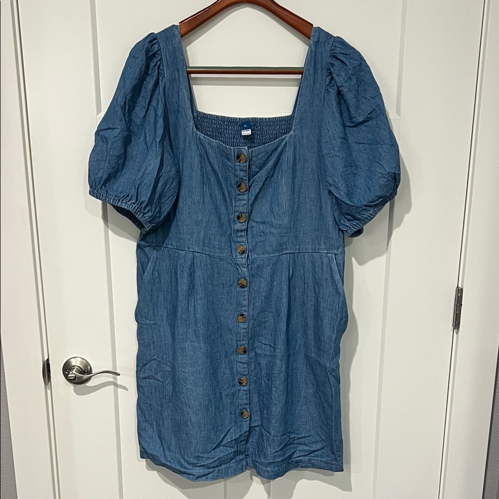 Old Navy Blue Denim Mini Dress Sz XL